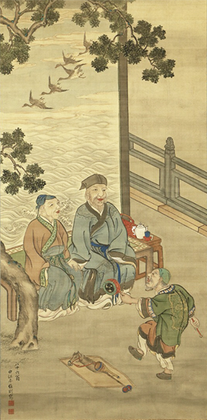 小池曲江「二十四孝・老莱子図」